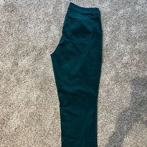 Talbots Hunter Green Cotton Velveteen Flawless Five Pocket Straight Leg Pants